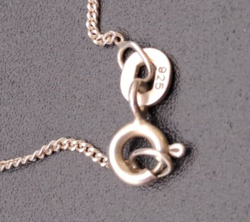 Sterling Silver Necklace CZ Oval Set Pendant 18" 2.3g T2348 J1P2132 - Picture 4 of 10