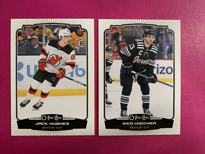 🐶 2022-23 O-Pee-Chee Jack Hughes #24 Nico Hischier #38 New