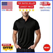 Mens Quick Dry Polo Shirt Moisture Wicking Stretch Golf Athletic Shirt