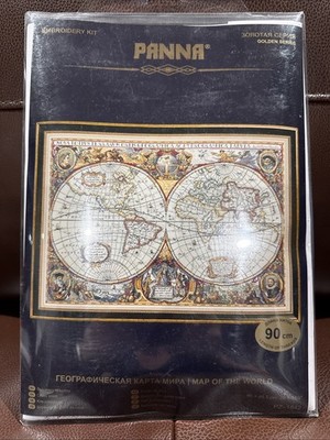 Panna Counted Cross Stitch Kit Map of The World PZ-1842-27 Count Linda 18