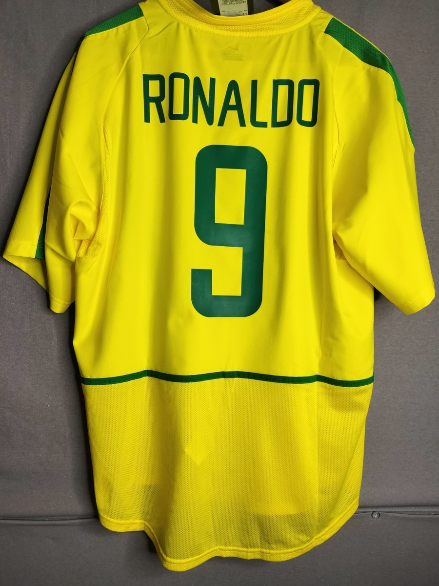 MINT Ronaldo 9 L BRAZIL national team 2002 FOOTBALL JERSEY CAMISA