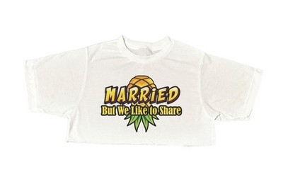 Married but We Like to Share Cuckold Underboob Swinger Hotwife Crop Top