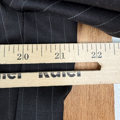 Calvin Klein Suit Mens 39R Brown Pinstripe 3 Button 100% Wool Pants 34x29 Flat - Picture 3 of 24