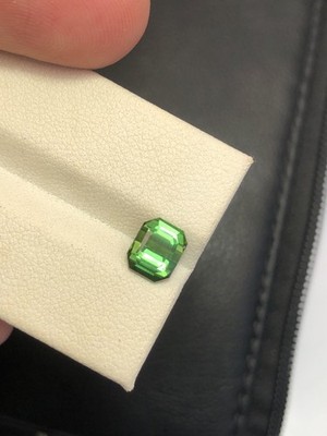 1.70 carats and 7x6x4.5 Mm Beautiful Green Color Tourmaline Faceted Piece  