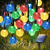 Solar Lichterkette 15M LED Kristall Kugeln FüR Outdoor Garten Terrasse