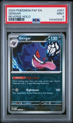 2024 POKEMON PAF EN-PALDEAN FATES REVERSE HOLO #057 GENGAR PSA 9