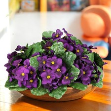 10 Pcs African Violet Artificial Plant Purple African Violet Individual 9 Inc...
