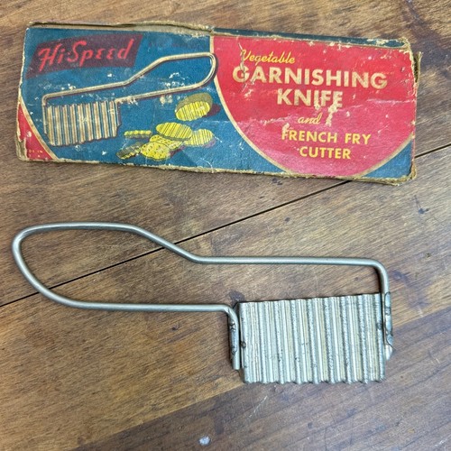 Vintage Hi-Speed Metal Vegetable Garnishing Knife & Fry Cutter Kitchen Gadget