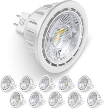 10 Pack Dimmable MR16 LED Bulbs, 12V 5W 50-Watt Equivalent , 3000K Warm White, G