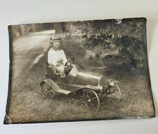 Best Early 1900's Original Photo Child In Pedal Car 5" x 7"
