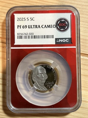 2025 S Jefferson Cent 5C NGC PF69 ULTRA CAMEO RED CORE