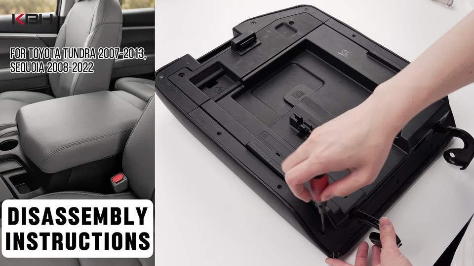 Unbranded Microfiber Leather Center Console Lid Cover For 2007-2013 Toyota Tundra – Gray, OEM Fit