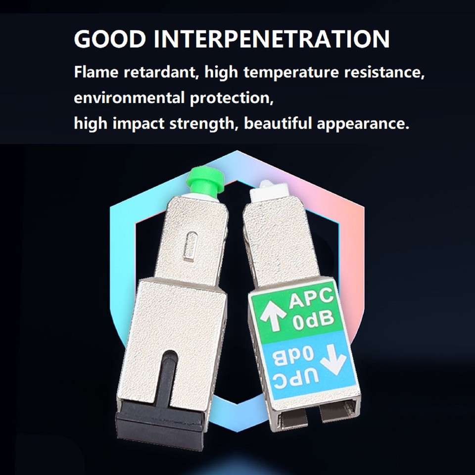 Fiber Optic 0dB SC/APC to SC/UPC Male To Female Converter Fiber Optic ...