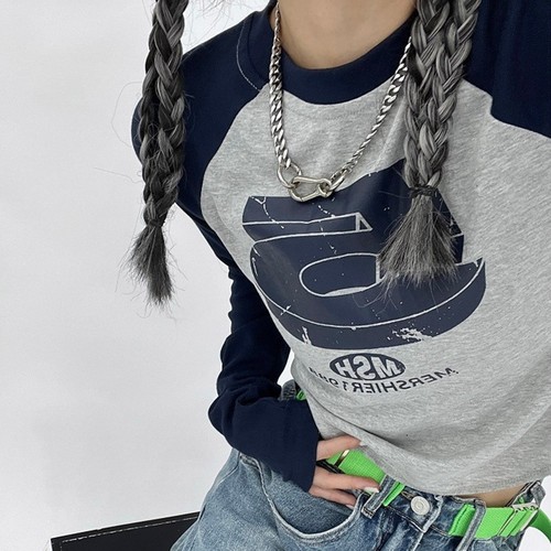 Modisches langärmliges Patchwork-T-Shirt für Damen für Frühling und Herbst - Bild 5 von 15