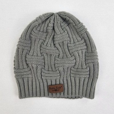 Britt's Knits Beanie Toque Womens OS Gray Basket Weave Knit 100% Acrylic Winter