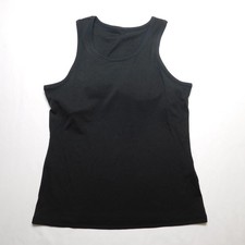 Women's XL Black Ribbed Tank Top Built In Shelf Bra Removable Pad Activewear