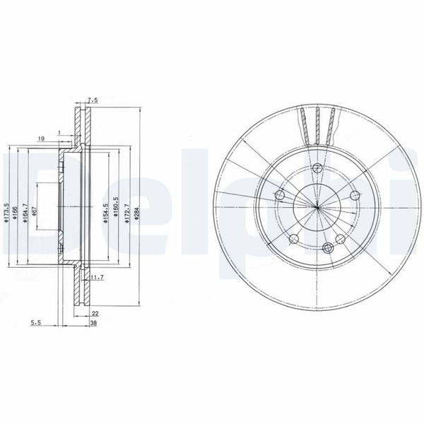 2X Delphi Bremsscheibe BG2768 FüR Klasse Mercedes S202 W202 Model 180 202 018-image