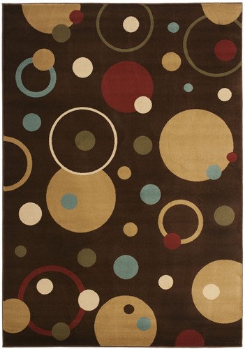 Porcello Collection Area Rug - 8' x 11'2", Brown & Multi, Mid-Century Modern ...