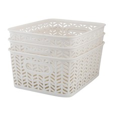 3 Pack Small Herringbone Storage Basket  Dimensions: 10"x8"x4"  Light Weigh...