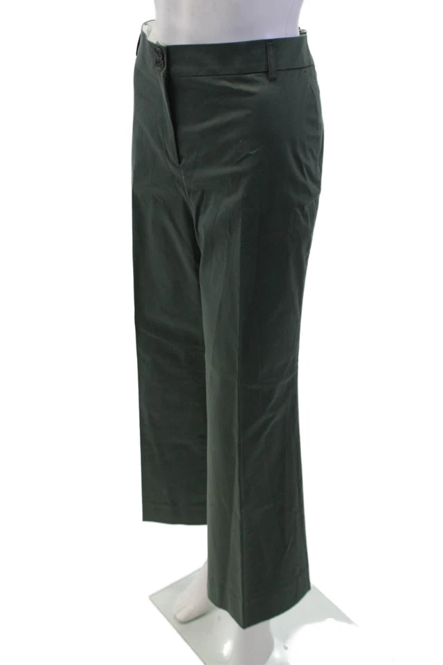 Pantalones Etro Mujer Texturizados Cremallera Botón Forrados Plisados Pierna Recta Verde Talla EUR Foto 2 de 4