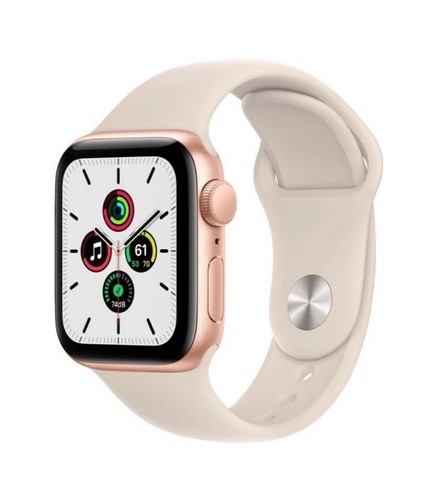 Apple Watch SE 44mm Gold Aluminiumgehäuse mit Starlight Sportarmband | Brandneu