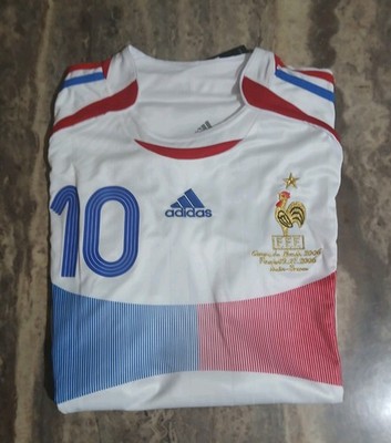 France Soccer Jersey Retro White Color 2XL Size For Adults Zidane