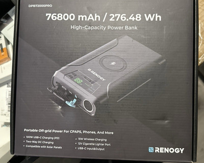 Renogy DPB72000PRO 76800mAh 276Wh Portable Backup Power Bank Battery Charger NEW