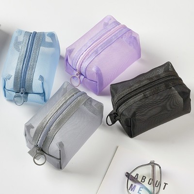 Multipurpose Breathable Square Mesh Storage Pouch Lightweight Mini Wash Bag Mini