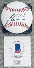 LORENZO CAIN WITH #6 LICENSED BECKETT AUTHENTICATED SIGNED NEW MANFRED BASEBALL
