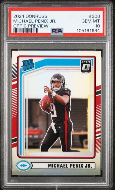 Michael Penix Panini Donruss #308 Preview Optic