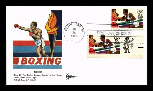 DR JIM STAMPS US COVER OLYMPICS BOXING MR ZIP FDC COMBO GILL CRAFT CACHET