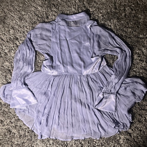 Free People Shirt Dress Medium Lavendar Button Front Long Sleeve Fit Flare - Imagen 15 de 20