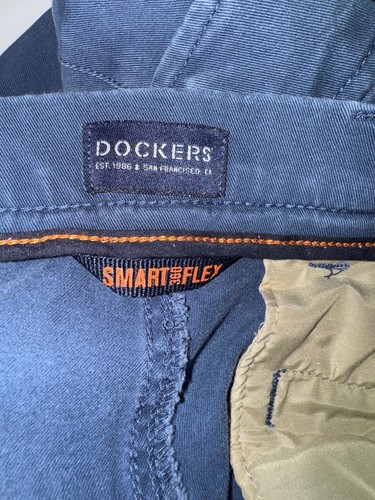 Pantalones Dockers Smart 360 Flex Cargo Azul 28x27 Elastizados Utilidad Chino - Imagen 2 de 8