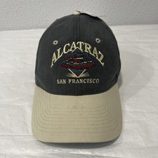 ALCATRAZ Embroidered San Francisco Strapback Hat Brown  Tan Cap New With Tag