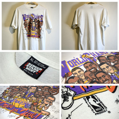 Vintage 1987 Lakers Drive for Five World Champions Tee Screen Star Single Stitch