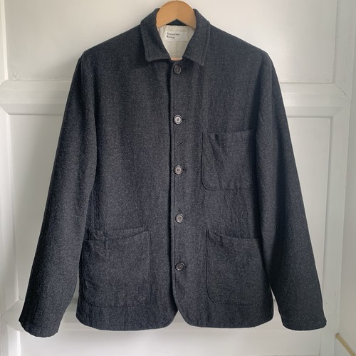 Universal Works Wool Blend Bakers Jacket Mens XL Grey Chore Workwear