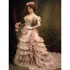 Medieval Wedding Dresses Square Neck Short Sleeves Corset A-line Bridal Gowns