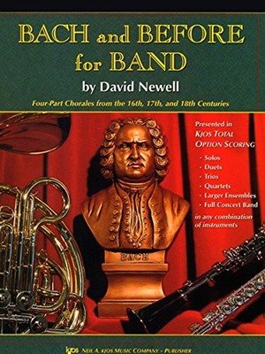 W34BC - BACH AND BEFORE FOR BAND - TROMBONE/BARITONE By David Newell *BRAND NEW*