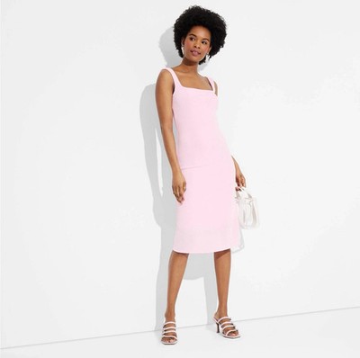 Women's Wild Fable Neck Midi Dress Pink Size XXL