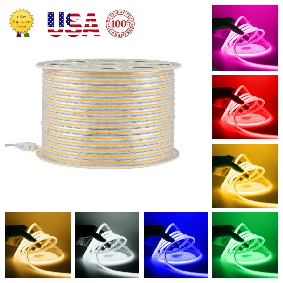 Outdoor Waterproof COB LED Strip Light IP68 – 110V Rope Light with Power Cord
Opens in a new window