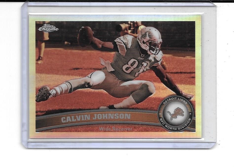 2011 TOPPS CHROME CALVIN JOHNSON SEPIA REFRACTOR # 20/99 LIONS
