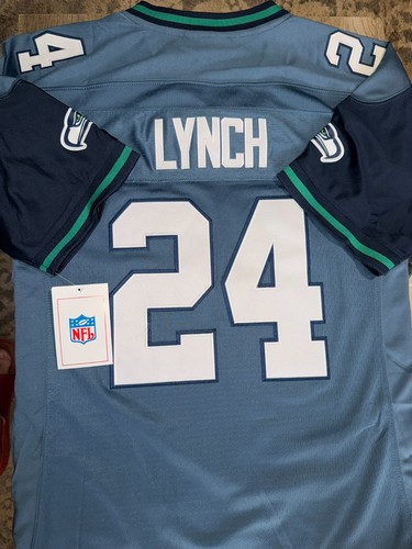 BRAND NEW #24 Marshawn Lynch THROWBACK Gray Jersey SEATTLE SEAHAWKS size 3XL