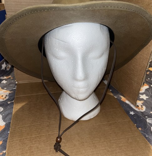 Henschel Hat Co Aussie Bush Hat Chin Strap Adult M Brown Tan Canvas Made in USA - Picture 10 of 12