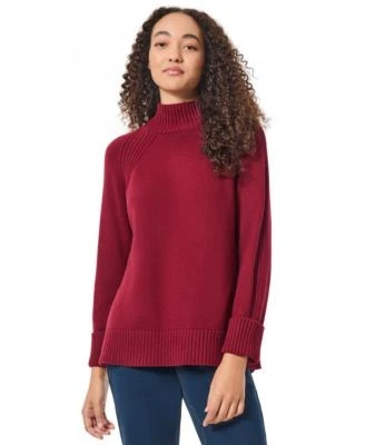 Jones New York Petite Mock-Neck Ribbed-Panel 91308890882  RT $89.5
