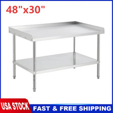 Stainless Steel Equipment Grill Stand Table with Adjustable Undershelf 48"x30"