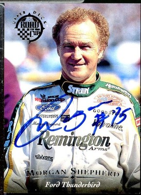 Morgan Shepherd Card 1996 Upper Deck Road To The Cup Autographs #H10 