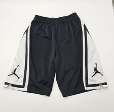 Jordan Boys Basketball Shorts Dri-Fit Mesh Franchise Large Black And White