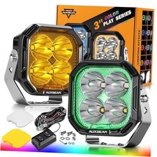 3 Inch RGBW LED Pods 7 Color Backlight with Gradient Cycle, 116W RGBW 3" Spot