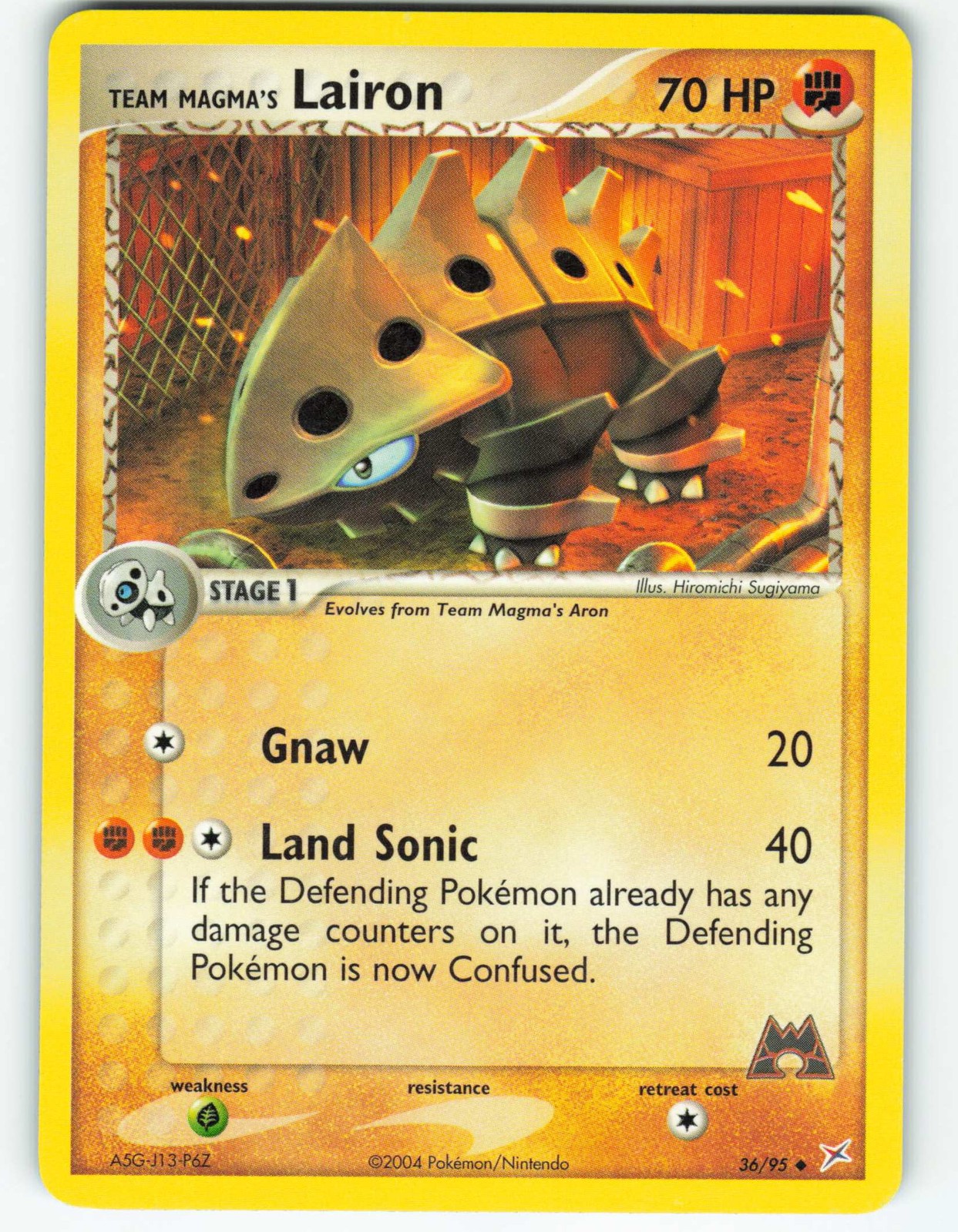 Team Magma's Lairon - 36/95 Team Magma vs Team Aqua - Pokémon TCG - 2004