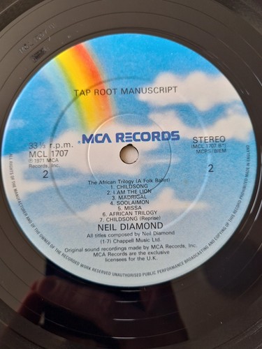 Neil Diamond - Tap Root Manuscript - MCA - UK - 1970 - MCL1707 - EX - VG - VG+ - Picture 8 of 9